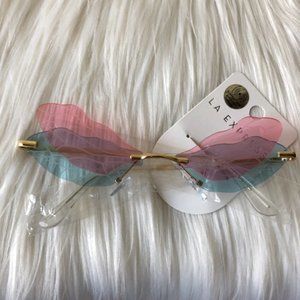 LA Express Rimless Winged Sunglasses